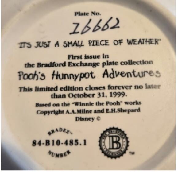 Vintage Winnie the Pooh 3D Wall Decor Plate Authentic Collection - Picture 3 of 3